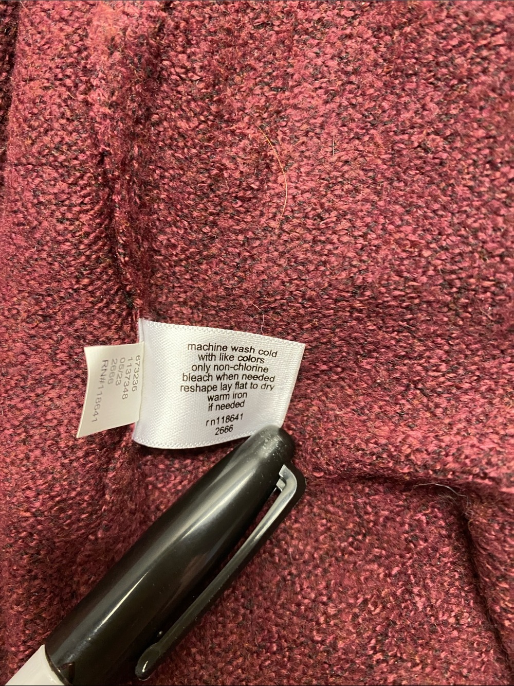 Lane Bryant Hooded Open-Front Poncho Jacket - Maroon - Picture 10 of 10